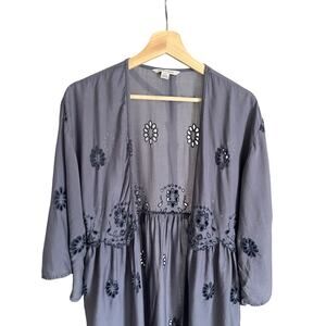 American Eagle Open Front Eyelet Kimono Jacket Size M-L